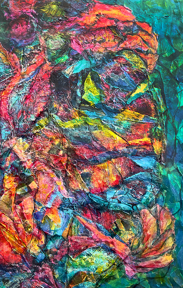 Entropic -  mixed media on canvas, by Raya Dukhan, vanlife series - 24 X 36