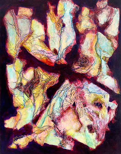Fragment by Raya Dukhan - mixed media on canvas - 16 X 20